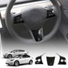 Tesla Model 3 2017-2023 and Model Y 2021-2025 Steering Wheel Cover Trim Carbon Fibre Style