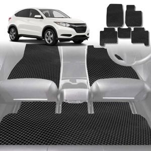 6D Diamond Car Floor Mats for Honda HR-V 2015-2021-Full Set-Black-Outback GT