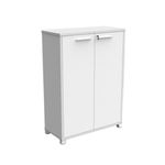 OLG Office Axis Lockable Cupboard White Melamine, 1250H x 900W x 400D, 3 Shelves