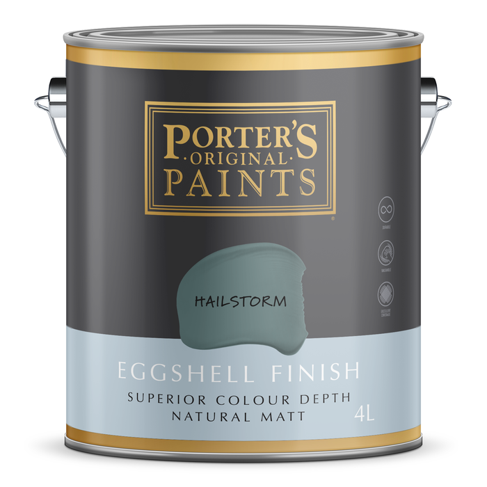 Porter's 4L Hailstorm Eggshell Finish Broadwall Washable Paint - 4L