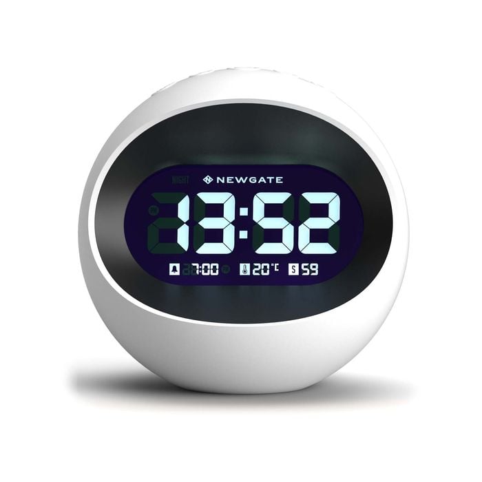 Newgate Centre Of The Earth Lcd Alarm Clock White