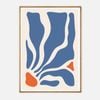 Galrie Stunning Modern Abstract Blue and Orange Art Print for Contemporary Spaces, Wood Frame, 50 x 70cm (20 x 28inch)