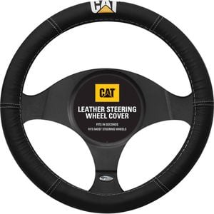 Genuine Caterpillar 15'' Car Leather Steering Wheel Cover Black 38cm Cat