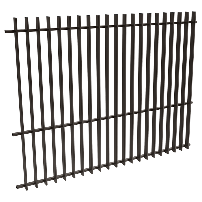 ProtectorAl 2400W x 1800H Satin Black Aluminium Radiator Pool Fence Panel with Mid Rail - Black