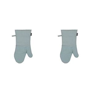 2PK Ladelle Lennox Durable Oven Mitt Heat-Resistant Kitchen Gloves Ice Blue