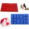 Catzon 2 Pcs Minifigure Bricks Ice Trays for Melted Chocolate & Crayons-B
