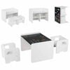 Costway 3pc Kid Table Chair Set Activity Chalkboard Shelves
