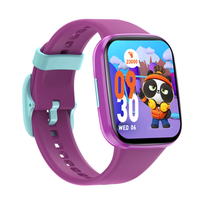 Bluetooth Kids Smart Watch 1.69" LCD Children Monitor Temperature Heart Rate Sleep BLE 5.0 - Purple