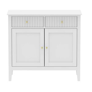 Zara Fluted 2 Door 2 Drawer Sideboard Cupboard - White