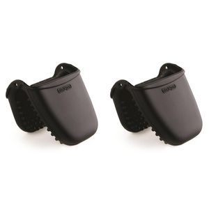 2PK Dexas Silicone Nib 11cm Mini Oven Hand Mitt Protection - Black