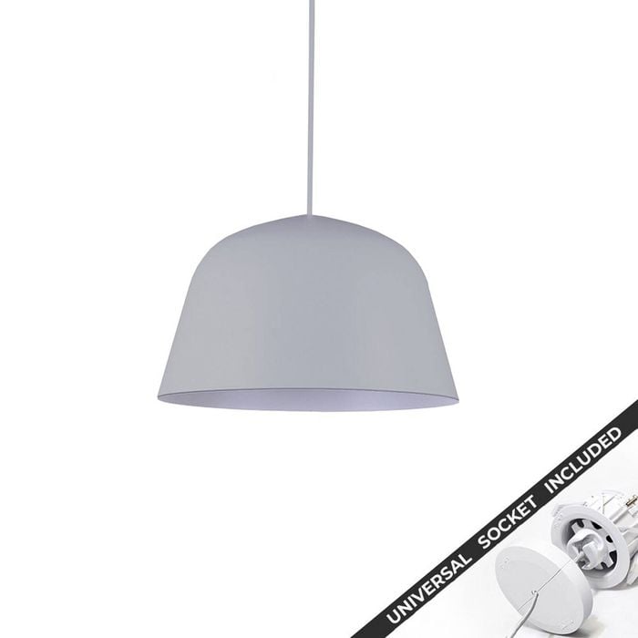 Snap Lighting Pastel Dome Metal Downlight to Pendant Light Conversion Kit Grey