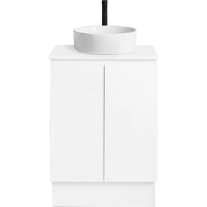 CIBO 600mm White Nordic Full Height Bathroom Vanity with White Countertop Basin