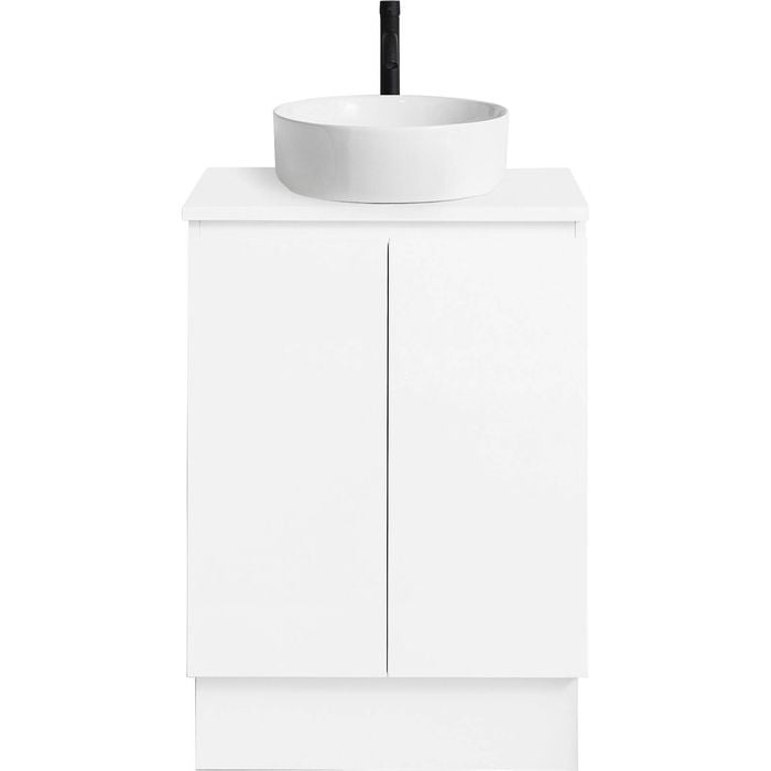 CIBO 600mm White Nordic Full Height Bathroom Vanity with White Countertop Basin