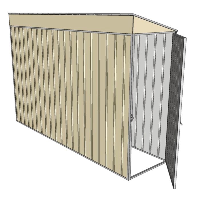 Build-a-Shed 0.8 x 3 x 2m Hinged Door Tunnel Shed - Cream