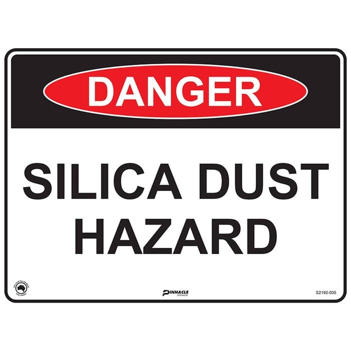 Pinnacle 400 x 300mm Metal Danger Silica Dust Hazard Sign
