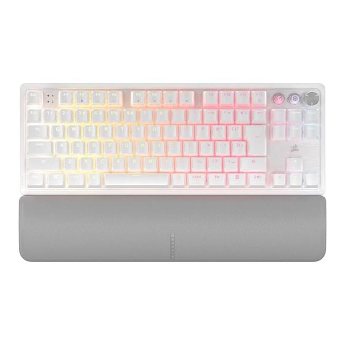 Corsair K70 Pro Tkl Rgb White Mechanical Keyboard With Rapid Trigger - Mgx V2 Hyperdrive Switch [ch-911921g-na]