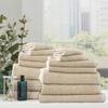 14pc Renee Taylor Cobblestone 650gsm Cotton Ribbed Towel Stone
