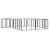 vidaXL Dog Playpen 6 Panels Black Powder-coated Steel Kennel Cage Multi Sizes