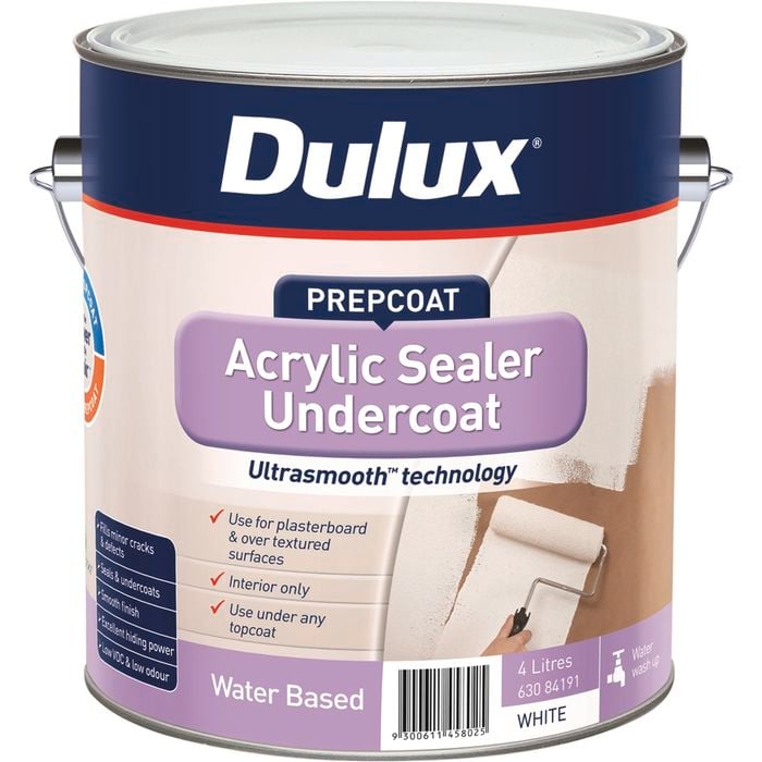 Dulux 4L Prepcoat Acrylic Sealer Undercoat White