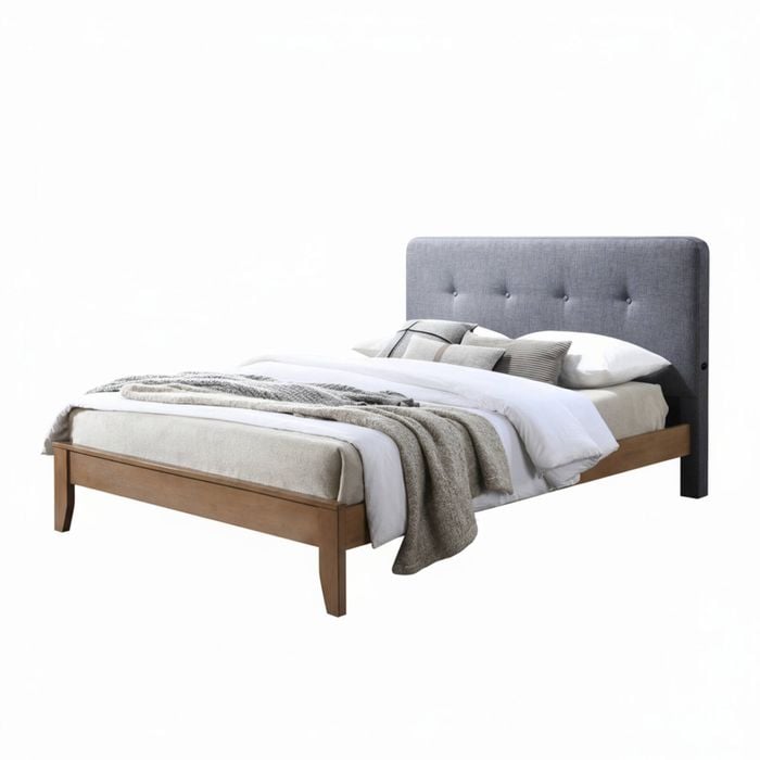 Dallas Queen Bed Frame With Usb Port Headboard Dark Grey
