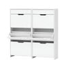2x 3 Tier Artiss Shoe Storage Rack Cabinet High Gloss White