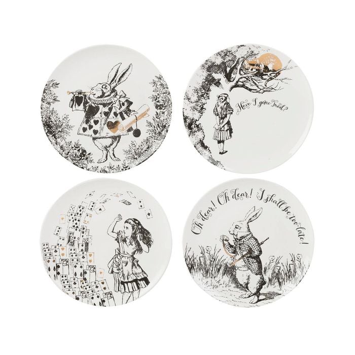 Mikasa X V&a Alice Wonderland Set Of 4 Side Plates