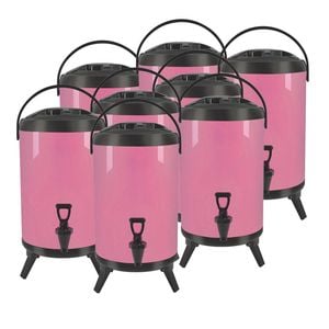 SOGA 8X Stainless Steel Insulated Beverage Dispenser with Tap 16L Pink