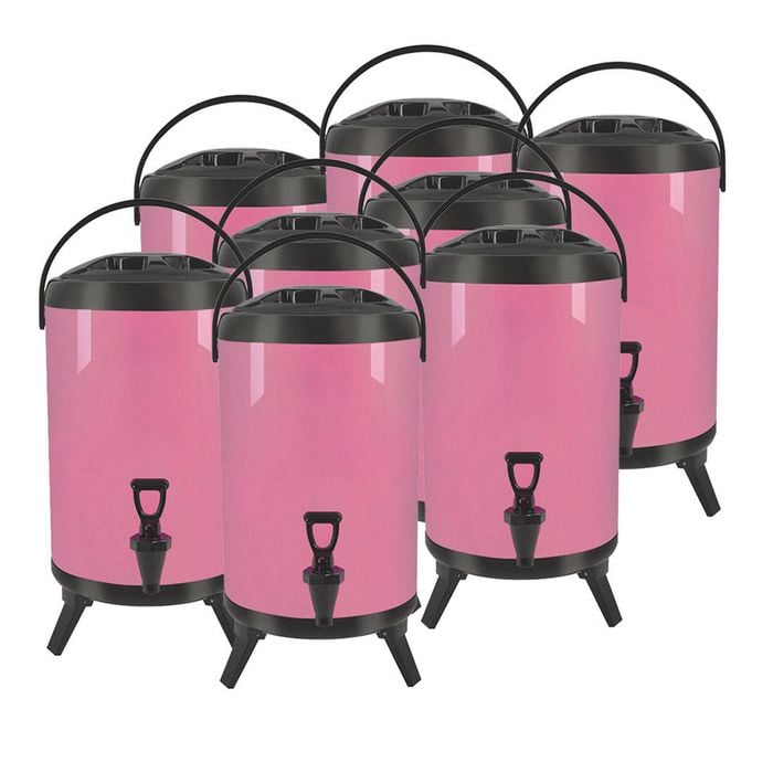 SOGA 8X Stainless Steel Insulated Beverage Dispenser with Tap 16L Pink