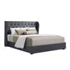 HOMFURN King Size Gas Lift Bed Frame in Charcoal