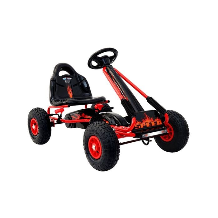 Rigo Kids Pedal Go Kart Ride On Toys Racing Car Rubber Tyre Red