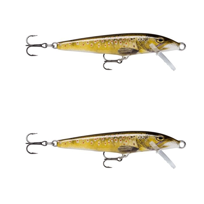 2x Rapala 7cm Original Floating Minnow Hard Body Fishing Lure -Live Brown Trout