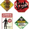 Set of 4 Small Magnetic Halloween Sign Decorations