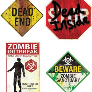 Set of 4 Small Magnetic Halloween Sign Decorations