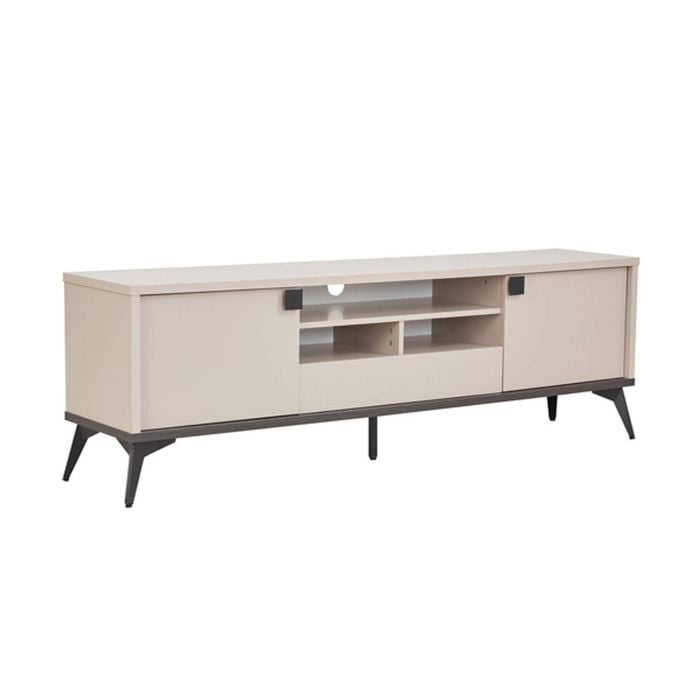 TV Cabinet with Storage Drawer Open Shelve MDF in Champagne Colour