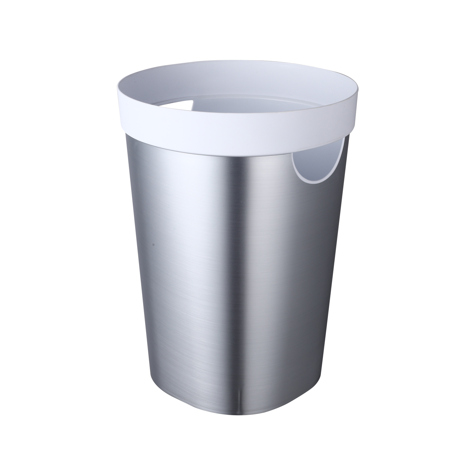 Ezy Storage 10L Silver White Round Waste Bin product image