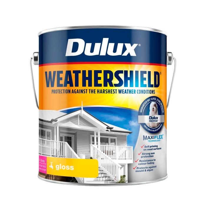Dulux 4L Extra Bright Gloss Weathershield Exterior Paint - 4L