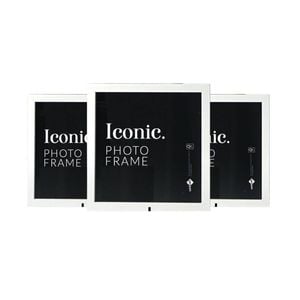 3x Unigift Iconic Portait Landscape Orientation Frame White - 20x20cm/8x8"