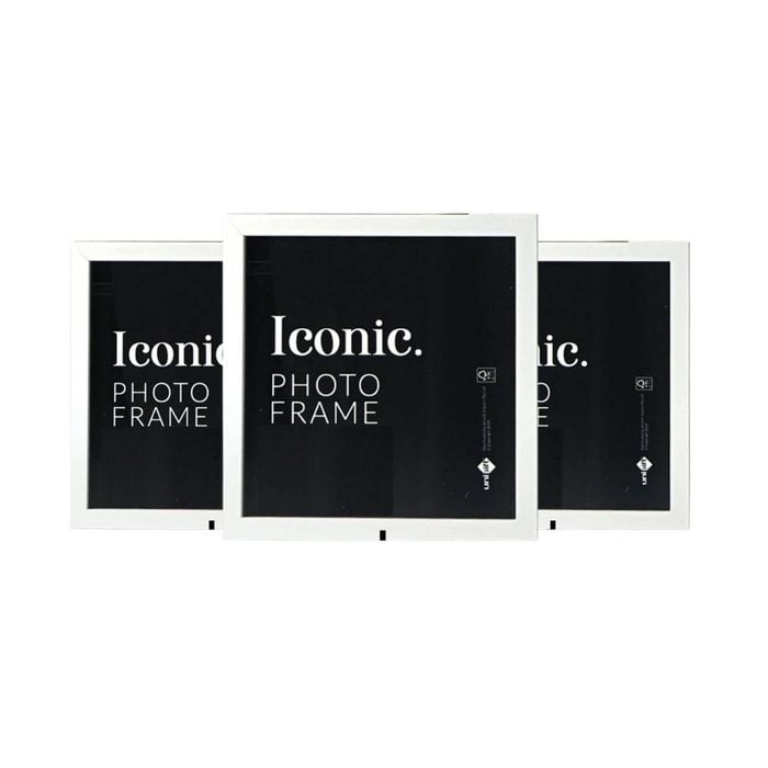 3x Unigift Iconic Portait Landscape Orientation Frame White - 20x20cm/8x8"