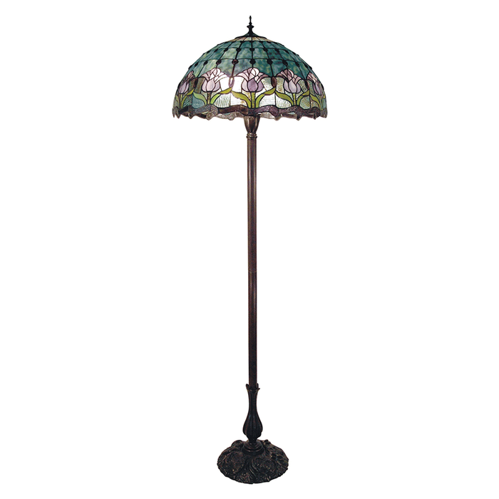 G&g Mauve Tulip Tiffany Floor Lamp
