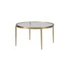 Seek and Ramble Gatsby 70cm Round Coffee Table Fluted Glass & Gold Metal