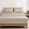 Gioia Casa Vintage Washed Cotton Fitted Sheet Set - 100% Natural Cotton - Soft & Breathable - Natural - Queen