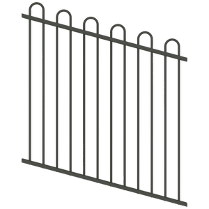 ProtectorAl 0350-1200W x 1200H Woodland Grey Loop Top Pool Fence Panel Raked Up to 15º