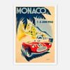 Galrie Vintage 1952 Monaco Grand Prix Art Print by Bernard Minne-Classic Racing Poster, White Frame, A0 84 x 119cm (33 x 47inch)