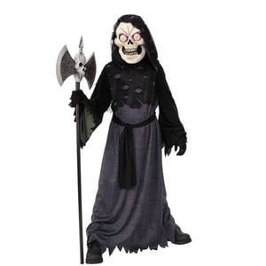 Google-Eyed Skeleton Kids Halloween Halloween Costume with Hooded Robe and Pop-Out Eye Mask, Medium
