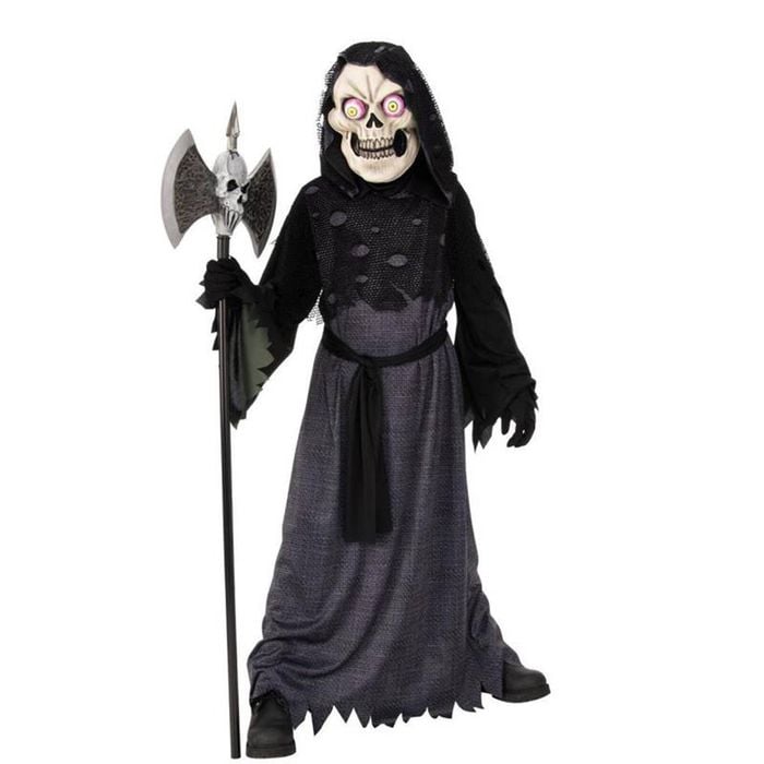 Google-Eyed Skeleton Kids Halloween Halloween Costume with Hooded Robe and Pop-Out Eye Mask, Medium