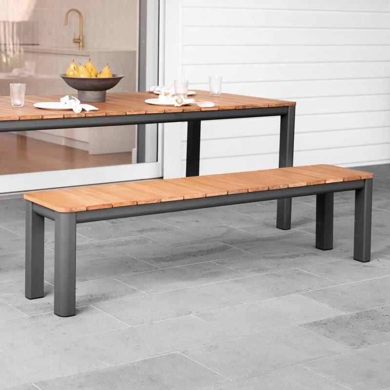 Mimosa 187 x 36cm Charcoal Rhone Aluminium Bench