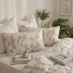 Standard Pillowcase – 100% Cotton (Beige/Off White)