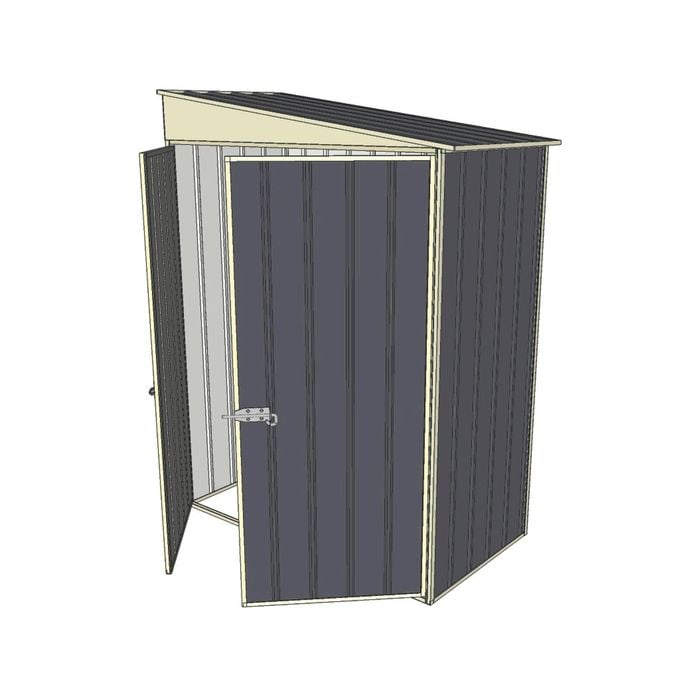 Build-a-Shed 1.5 x 0.8 x 2m Double Hinged Door Skillion Shed - Grey