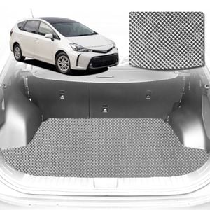 6D Diamond Car Boot Mat for Toyota Prius V ZW402012-2021-(3rd Row folded/5 seater)-Cargo Mat-Grey-Outback GT