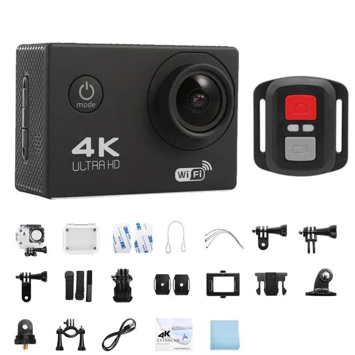 NNEOBA 4K Sports Action Camera 30M Waterproof Black
